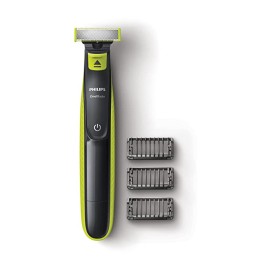 PHILIPS QP2525/10 Cordless OneBlade Hybrid Trimmer and Shaver with 3 Trimming Combs, Lime Green