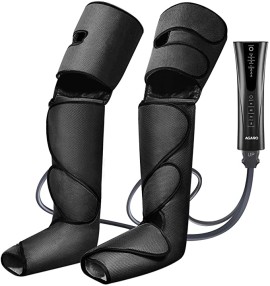 AGARO Magma Air Compression Leg Massager with Handheld Controller, 3 Massage Mode and Intensity for feet, Calf and Thigh, Corded Electric, Black