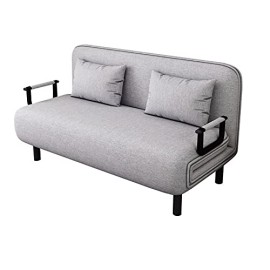 Royal Interiors Metal 3 Seater Folding Convertible Sofa/Couch Bed Chair Bed with Pillow 5 Position (Grey)