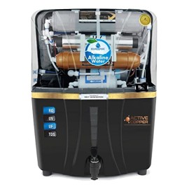 Aquadpure RO Water Purifier With Alkaline, UV+UF+TDS, Active Copper and Taste Adjuster, Wall or Countertop Installation, 12L Storage Black Transparent Home and Kitchen Use